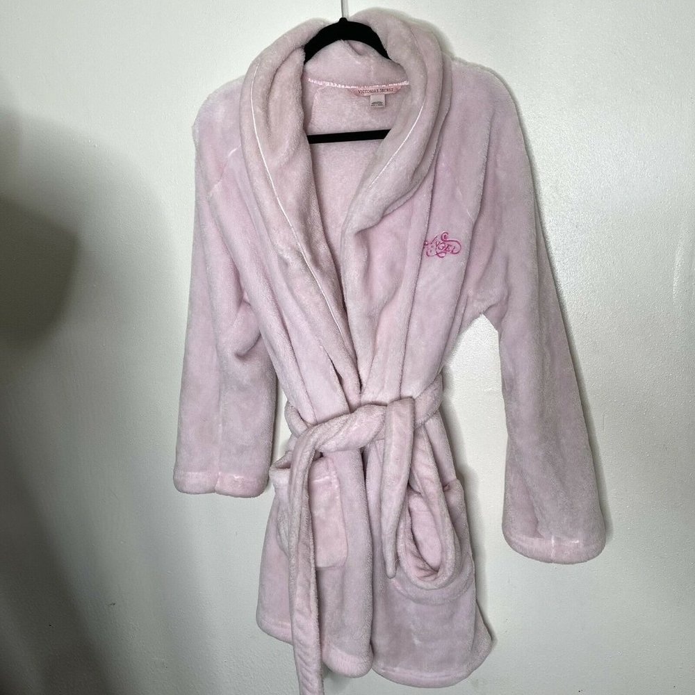 M/L Victorias Secret Angel Robe Pink Plush Fuzzy